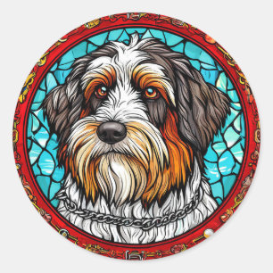Adesivo Redondo Retrato de cachorro fofo