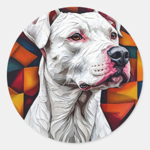Adesivo Redondo retrato de cachorro fofo
