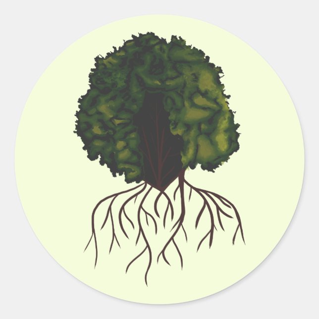 Adesivo Redondo Retrato de colagem digital Bold Afro Beauty (Frente)