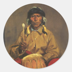 Adesivo Redondo Retrato de Dieguito Roybal por Robert Henri