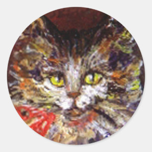 ADESIVO REDONDO RETRATO DE GATINHO
