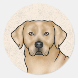 Adesivo Redondo Retrato de Labrador Retriever Amarelo Cachorro Lab