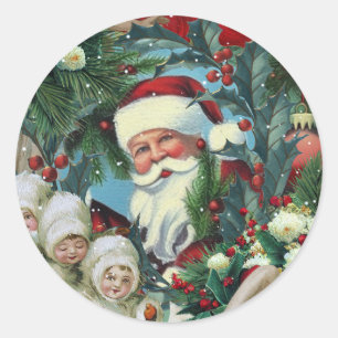Adesivo Redondo Retrato de Natal Vitoriano