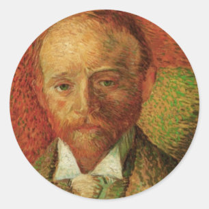 Adesivo Redondo Retrato de Van Gogh do negociante de arte Alexande