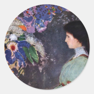 Adesivo Redondo Retrato De Violette Heymann Por Odilon Redon