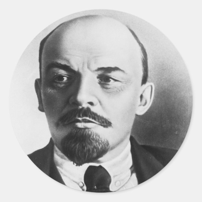 Adesivo Redondo Retrato de Vladimir Ilyich Lenin russo (Frente)