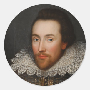 Adesivo Redondo Retrato de William Shakespeare Cobbe cerca de 1610