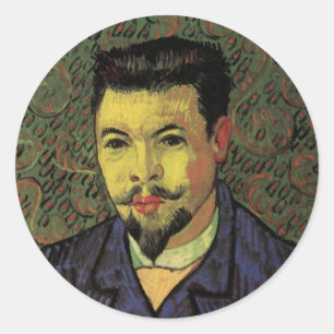 Adesivo Redondo Retrato do Doutor Felix Rey por Vincent van Gogh