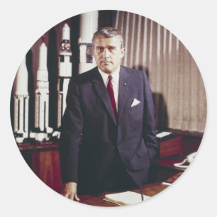 Adesivo Redondo Retrato do doutor Wernher von Braun
