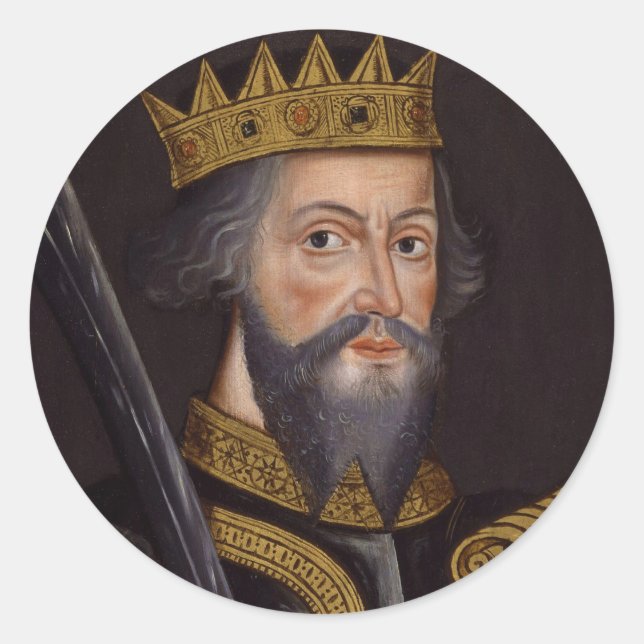 Adesivo Redondo Retrato do Rei William I O Conquistador (Frente)