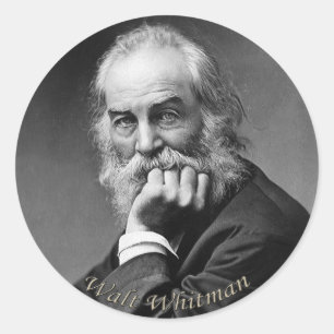 Adesivo Redondo Retrato essencial de Walt Whitman
