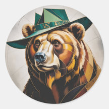 Retrato Geométrico do Abstrato do Urso Cubista