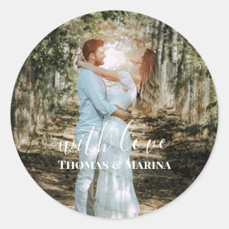 Adesivo Redondo Retrato personalizado de caligrafia moderna