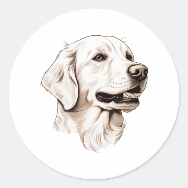 Adesivo Redondo Retriever de ouro 2 (Frente)