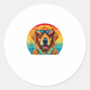 Adesivo Redondo Retriever ouro para Crianças Meninas Óculos de sol