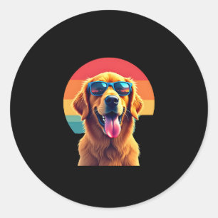 Adesivo Redondo Retriever ouro para Crianças Meninas Óculos de sol