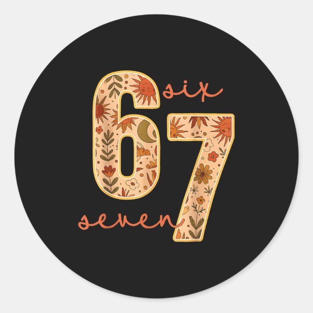 Adesivo Redondo Retro 67 Six Seven Boho Floral Retro Moon Flowers  (Frente)