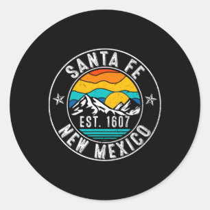 Adesivo Redondo Retro 70s 80s Santa Fé Novo México Nm