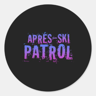 Adesivo Redondo Retro 80s Apres Ski Patrol Vintage