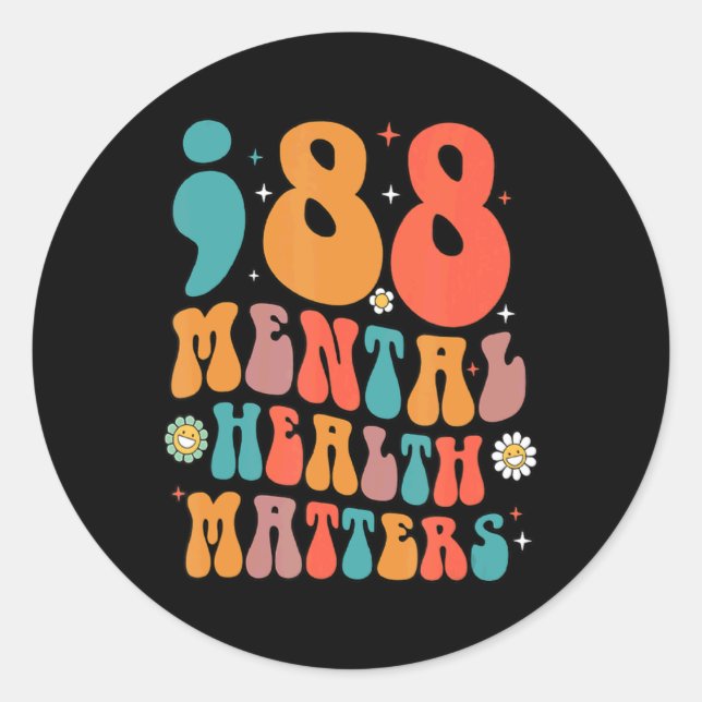 Adesivo Redondo Retro 988 Mental Health S Suicide Prevention  (Frente)