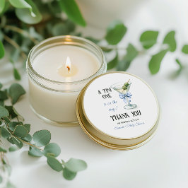 Adesivo Redondo Retro A Tini One Martini Blue Bow Boy Baby Shower