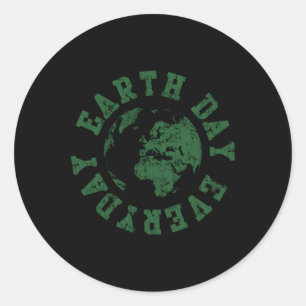 Adesivo Redondo Retrô Ambiental do Dia a Dia da Terra