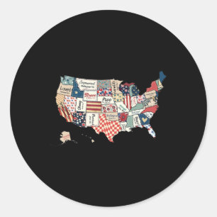 Adesivo Redondo Retro América Usa Mapa Deus Diz Que Você É Bíblia 