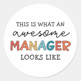 Adesivo Redondo Retro Awmanutenção Manager Funny