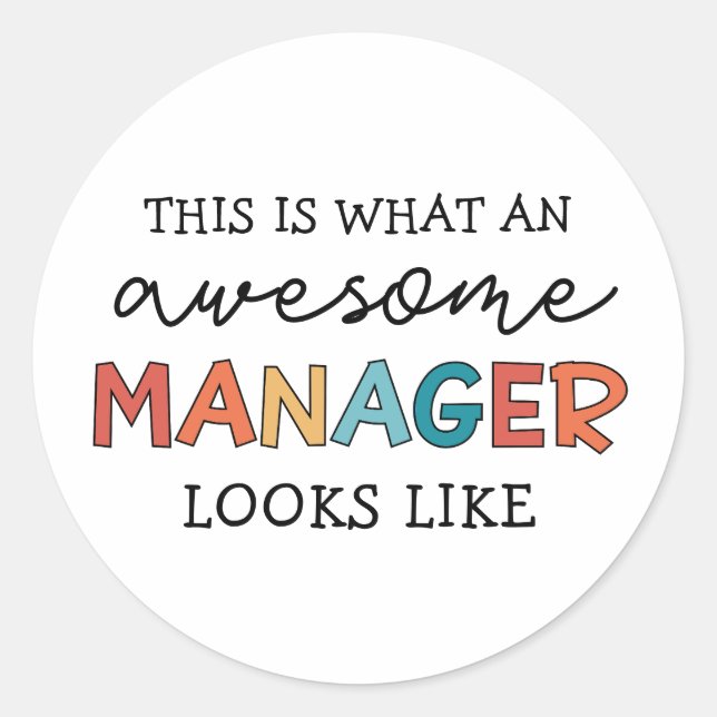 Adesivo Redondo Retro Awmanutenção Manager Funny (Frente)