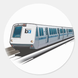 Adesivo Redondo Retro Bart train Illustration