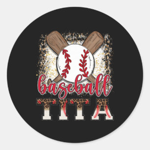 Adesivo Redondo Retro Baseball Tita Leopard Ball Tita
