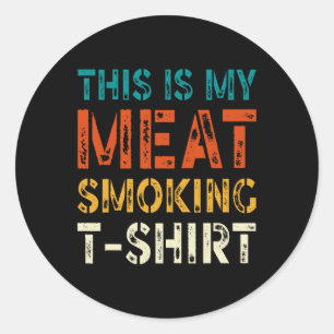 Adesivo Redondo Retro Bbq Smoker Antigo Us Flag Este É Meu S Carne