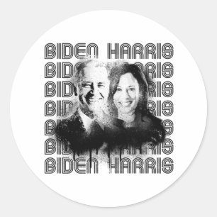 Adesivo Redondo Retro Biden Harris Pride