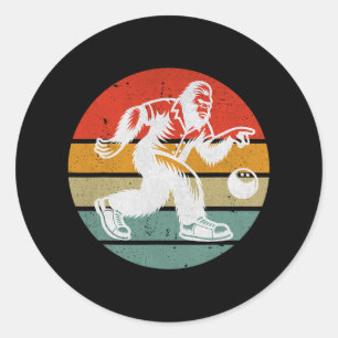 Adesivo Redondo Retro Bigfoot Boliche Equipe da Liga de Boliche Vi