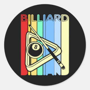 Adesivo Redondo Retro Billiard