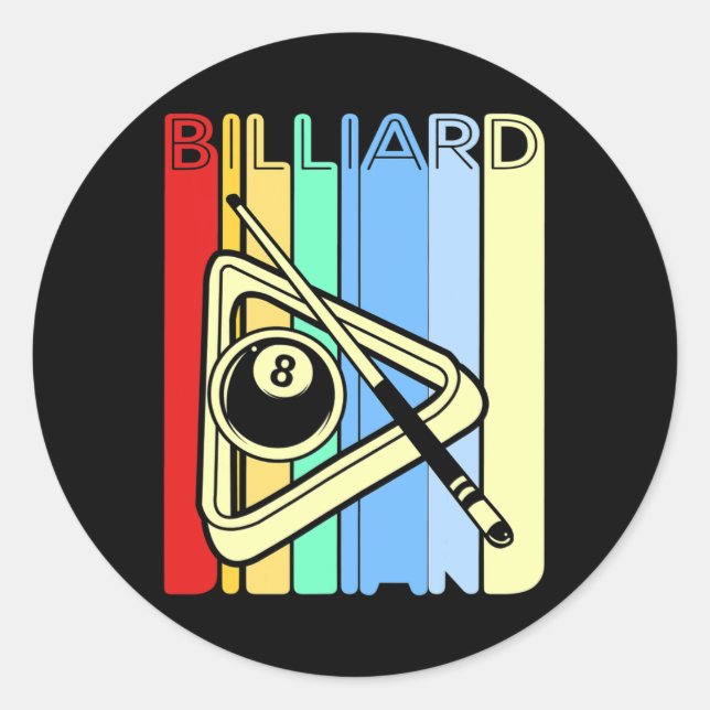 Adesivo Redondo Retro Billiard (Frente)