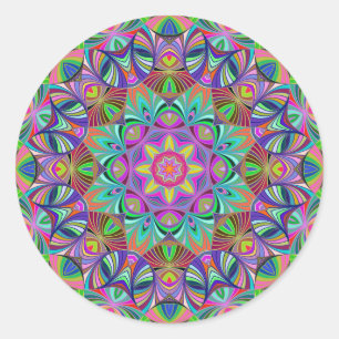 Adesivo Redondo Retro Bliss Mandala