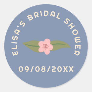 Adesivo Redondo Retro Boho Diversão Floral CHAVE Personalizado Chá