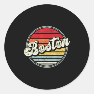 Adesivo Redondo Retro Boston Home State Legal Estilo 70s Sunset Me