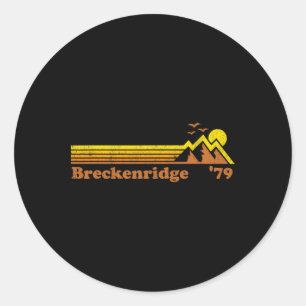 Adesivo Redondo Retro Breckenridge Ski Resort Colorado Snowboard S