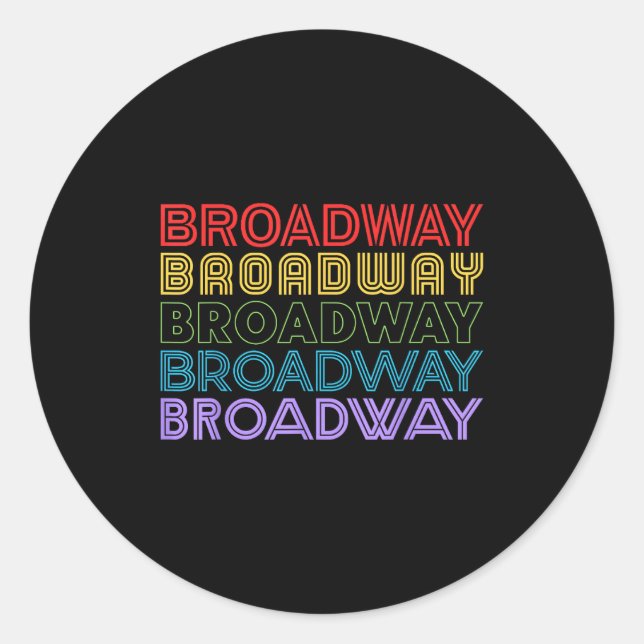 Adesivo Redondo Retro Broadway Music Lover Theatre Musical Theater (Frente)
