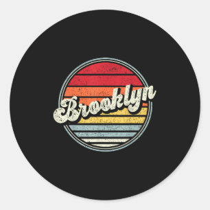 Adesivo Redondo Retro Brooklyn Home State Legal Estilo 70s Sunset