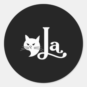 Adesivo Redondo Retro Cat Comma La Kamala Harris Para Presidente 2