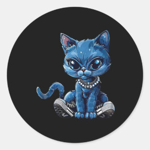 Adesivo Redondo Retro Cat Cute Calçados Comma La Kamala Harris 202