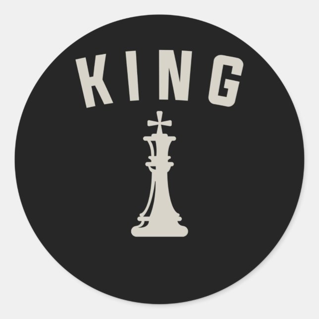 Adesivo Redondo Retro Chess King Vintage Chess Lover (Frente)
