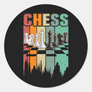 Adesivo Redondo XX- o jogo de xadrez impressionante remenda a arte