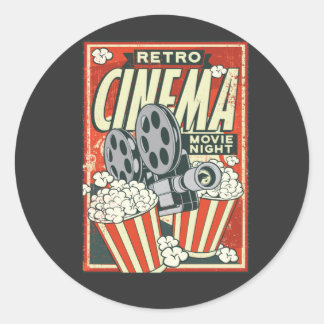 ADESIVO REDONDO RETRO CINEMA POSTER