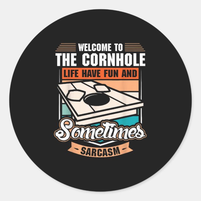 Adesivo Redondo Retro Cornhole (Frente)