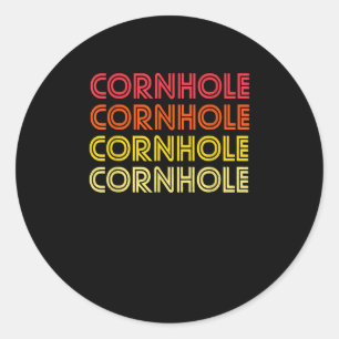 Adesivo Redondo Retro Cornhole
