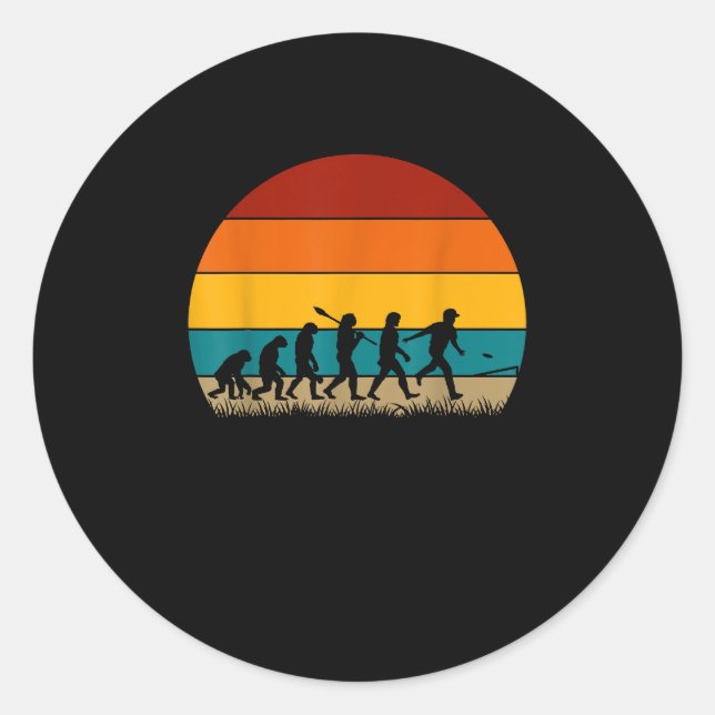 Adesivo Redondo Retro Cornhole Evolution Funny Cornhole (Frente)